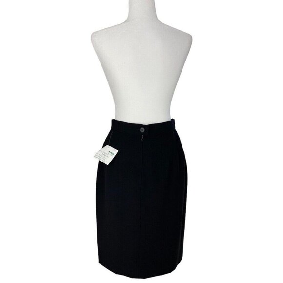 Salvatore Ferragamo Women's Black‎ Quiet Luxury Boss Pencil Career Skirt W26 - Picture 5 of 11